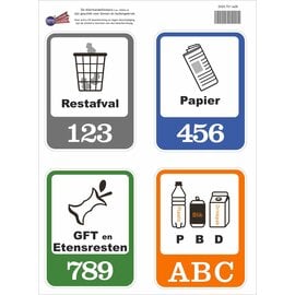 JERMA allerhandestickers Recycling sticker set van 4 stickers.