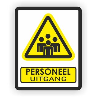 JERMA allerhandestickers Personeel uitgang deursticker 20 x 25 cm.