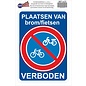 JERMA allerhandestickers Verkeersbord sticker plaatsen van brommers en fietsen verboden.