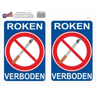 JERMA allerhandestickers Roken verboden sticker 2 stuks.