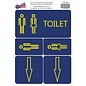 JERMA allerhandestickers WC Toilet verwijzing sticker set 5 stickers.