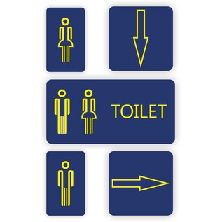 JERMA allerhandestickers WC Toilet verwijzing sticker set 5 stickers.