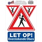 JERMA allerhandestickers Overstekende obers. Verkeersbord sticker set van 4 stuks.