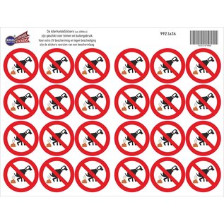 JERMA allerhandestickers Honden verboden te poepen sticker set 24 stuks