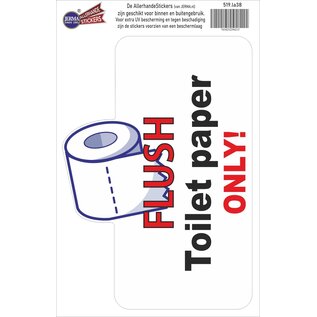 JERMA allerhandestickers Flush toilet paper only sticker