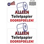 JERMA allerhandestickers Alleen toiletpapier doorspoelen stickers set van 2 stuks
