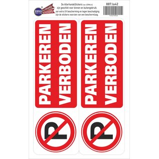 JERMA allerhandestickers Parkeren verboden sticker set van 2 stickers