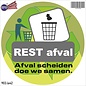 JERMA allerhandestickers Afvalbak Recycling sticker Rest afval 20cm.