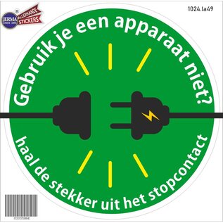 JERMA allerhandestickers Stekker uit het stopcontact sticker 20 cm