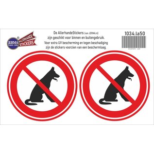 JERMA allerhandestickers Honden niet toegestaan sticker set van 2 stuks