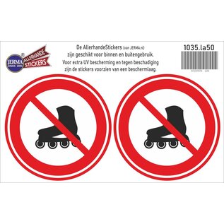 JERMA allerhandestickers Skates niet toegestaan sticker set van 2 stickers