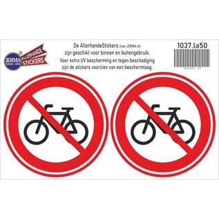 JERMA allerhandestickers Geen fietsen plaatsen sticker set van 2 stickers