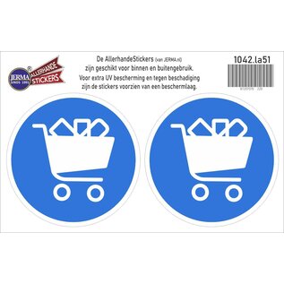 JERMA allerhandestickers Winkelwagens pictogram sticker set van 2