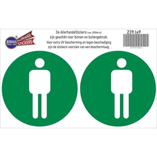 JERMA allerhandestickers  Heren WC pictogram sticker set 2 stuks groen