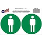 JERMA allerhandestickers  Heren WC pictogram sticker set 2 stuks groen