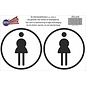 JERMA allerhandestickers Dames WC pictogram sticker set 2 stuks zwart