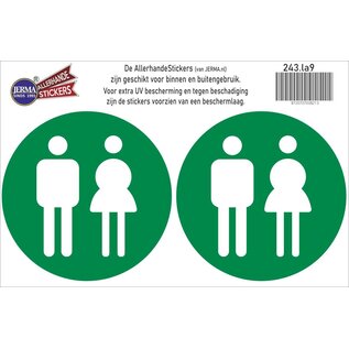 JERMA allerhandestickers Dames en Heren WC pictogram sticker 2 st. groen