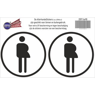 JERMA allerhandestickers Gender neutraal WC  sticker 2 stuks zwart