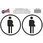 JERMA allerhandestickers Gender neutraal WC  sticker 2 stuks zwart