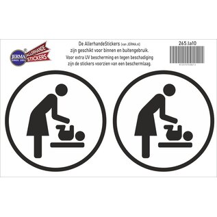 JERMA allerhandestickers Baby verzorging ruimte pictogram sticker set 2 stuks zwart