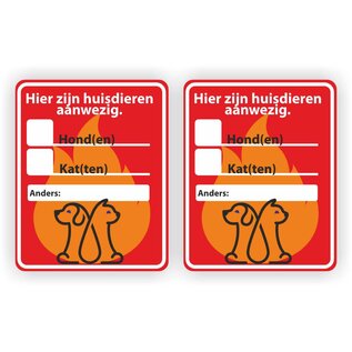 JERMA allerhandestickers Brandweer er zijn huisdieren aanwezig stickers