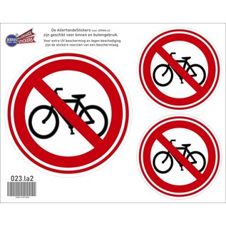 JERMA allerhandestickers Geen fietsen plaatsen sticker set van 3 stuks