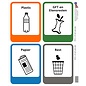 JERMA allerhandestickers Set van 4 Recycling stickers Papier, Rest, GFT en Plastic afval.