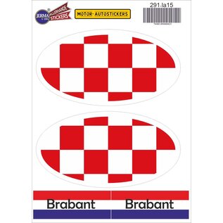 JERMA allerhandestickers Provincie Brabant vlaggen auto sticker set.