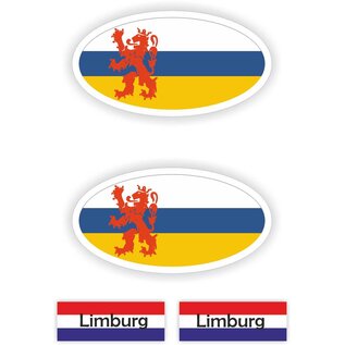 JERMA allerhandestickers Provincie Limburg vlaggen auto sticker set.