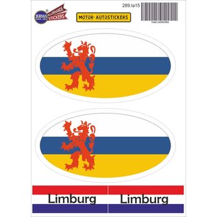 JERMA allerhandestickers Provincie Limburg vlaggen auto sticker set.