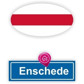 JERMA allerhandestickers Enschede steden vlaggen auto stickers set van 2