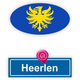 JERMA allerhandestickers Heerlen steden vlaggen auto stickers set van 2