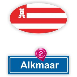 JERMA allerhandestickers Alkmaar steden vlaggen auto stickers set van 2