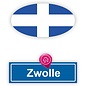 JERMA allerhandestickers Zwolle steden vlaggen auto stickers set van 2 stickers