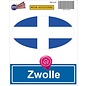 JERMA allerhandestickers Zwolle steden vlaggen auto stickers set van 2 stickers