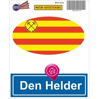 JERMA allerhandestickers Den Helder steden vlaggen auto stickers set van 2