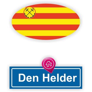 JERMA allerhandestickers Den Helder steden vlaggen auto stickers set van 2