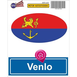 JERMA allerhandestickers Venlo steden vlaggen auto stickers set van 2 stickers