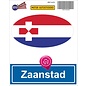 JERMA allerhandestickers Zaanstad steden vlaggen auto stickers set van 2 stickers