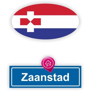 JERMA allerhandestickers Zaanstad steden vlaggen auto stickers set van 2 stickers