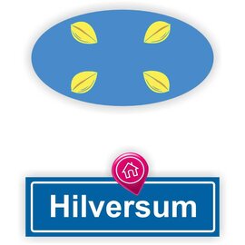 JERMA allerhandestickers Hilversum steden vlaggen auto stickers