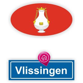 JERMA allerhandestickers Vlissingen steden vlaggen auto stickers