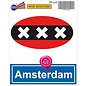 JERMA allerhandestickers Amsterdam steden vlaggen auto stickers set van 2 stickers