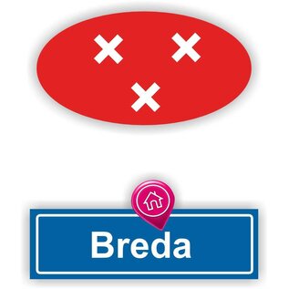 JERMA allerhandestickers Breda steden vlaggen auto stickers set van 2 stickers