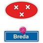 JERMA allerhandestickers Breda steden vlaggen auto stickers set van 2 stickers