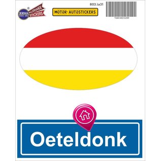 JERMA allerhandestickers Oeteldonk vlaggen auto stickers set van 2 stickers