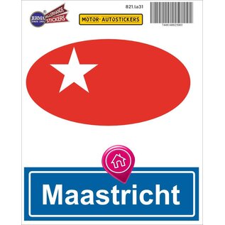 JERMA allerhandestickers Maastricht steden vlaggen auto stickers set van 2 stickers