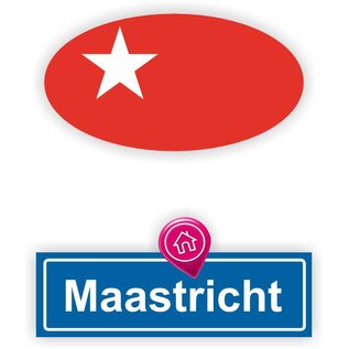 JERMA allerhandestickers Maastricht steden vlaggen auto stickers set van 2 stickers