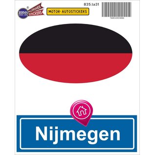 JERMA allerhandestickers Nijmegen steden vlaggen auto stickers set van 2 stickers
