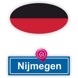 JERMA allerhandestickers Nijmegen steden vlaggen auto stickers set van 2